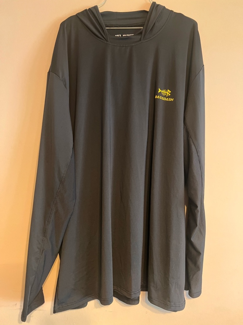 Men's Black Performance Hoodie with Yellow Logo